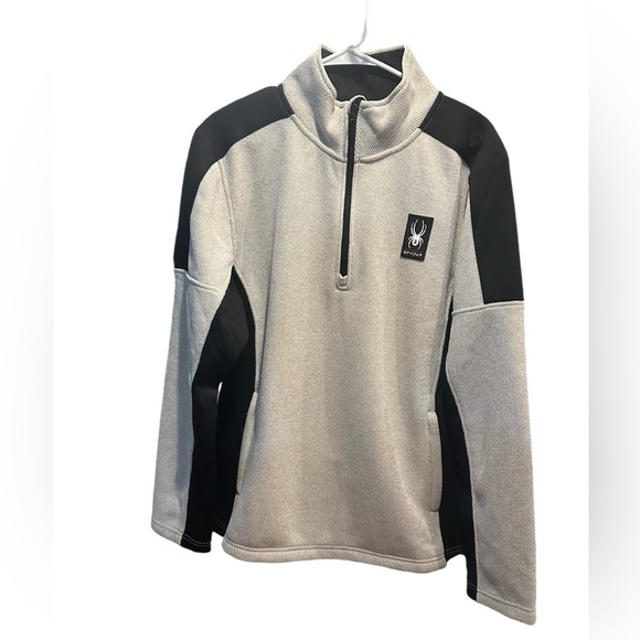 Spyder men’s Oatmeal heather half zip size L - Picture 2 of 10